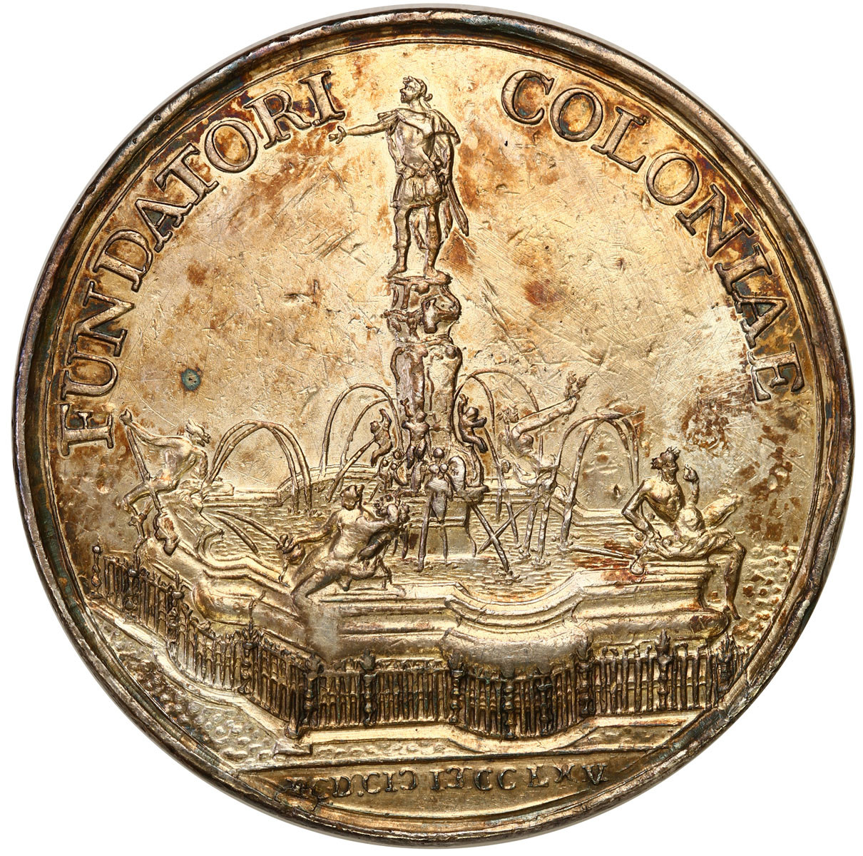 Niemcy, Augsburg. Medal 1753 założenie miasta przez Rzymian, srebro
